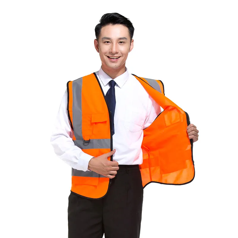 

Newly Executive Vest High Visibility Waist Coat Two Tone Reflective Safety Large Pockets VK-ING