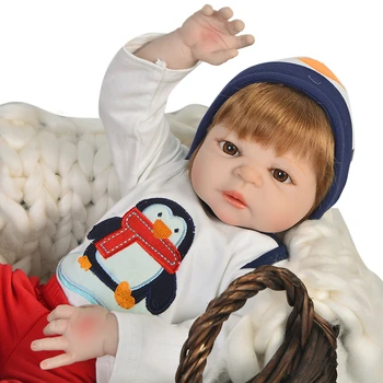 

Bebe 55cm Reborn full Body Silicone Reborn Baby Girl boy Dolls Toy Play House Lifelike Newborn Babies bb Reborn Doll