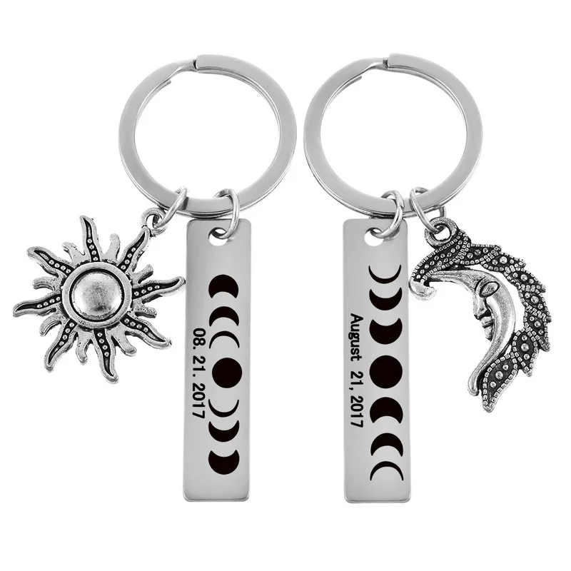 Buy LASPERAL 1Set Carved Eclipse Key Chains With Sun