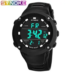 SYNOKE спортивные часы Водонепроницаемый модные цифровые часы светодиодный наручные военные Smart Alarm Наручные часы силиконовые с секундомером