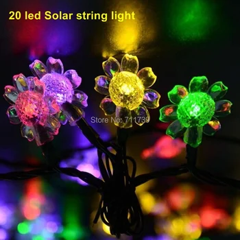 

1SET 50 LED Flower solar powered Ledlamps Super Bright Solar High Power LedChristmas Lighting Lamps Solar Led StringLights