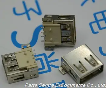 

20pcs SMD Female USB Jack type-A Connector Socket With fixed point Straight mouth for Chassis panel / others......Free Shipping