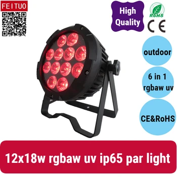 

A- 2X flat led par outdoor 12x18w 6 in 1 waterproof rgbwa uv ip65 rate par led light for church studio christmas