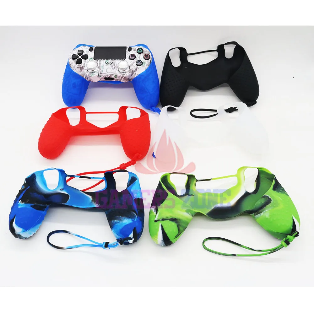 

10PCS Multicolor Silicone Protective Cover Case Skin for Sony PS4 Controller W/ handle Ring