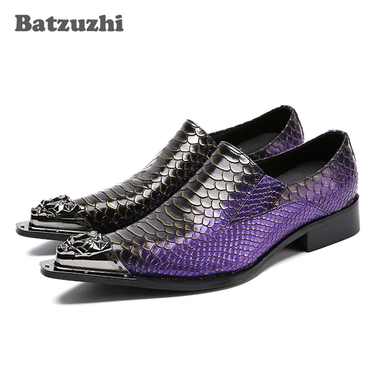 Batzuzhi Fashion Mens Shoes Italy Style Pointed Iron Toe