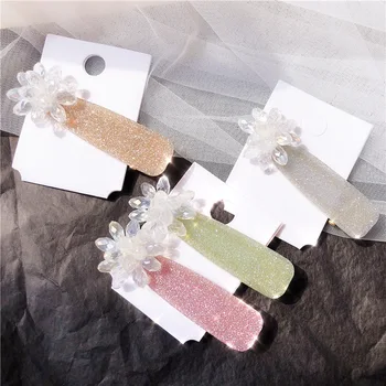

Fashion Acrylic Crystal flowers Hair Accessories Hair clip for Women Girls high quality Hairpins Circular barrettes