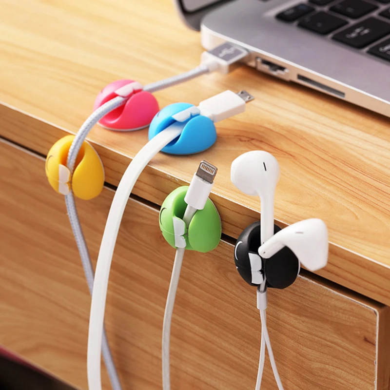 

Round Clip phone Cable Winder Bobbin clamp protector Earphone Ties Organizer Wire Cord Fixer Holder Collation Management