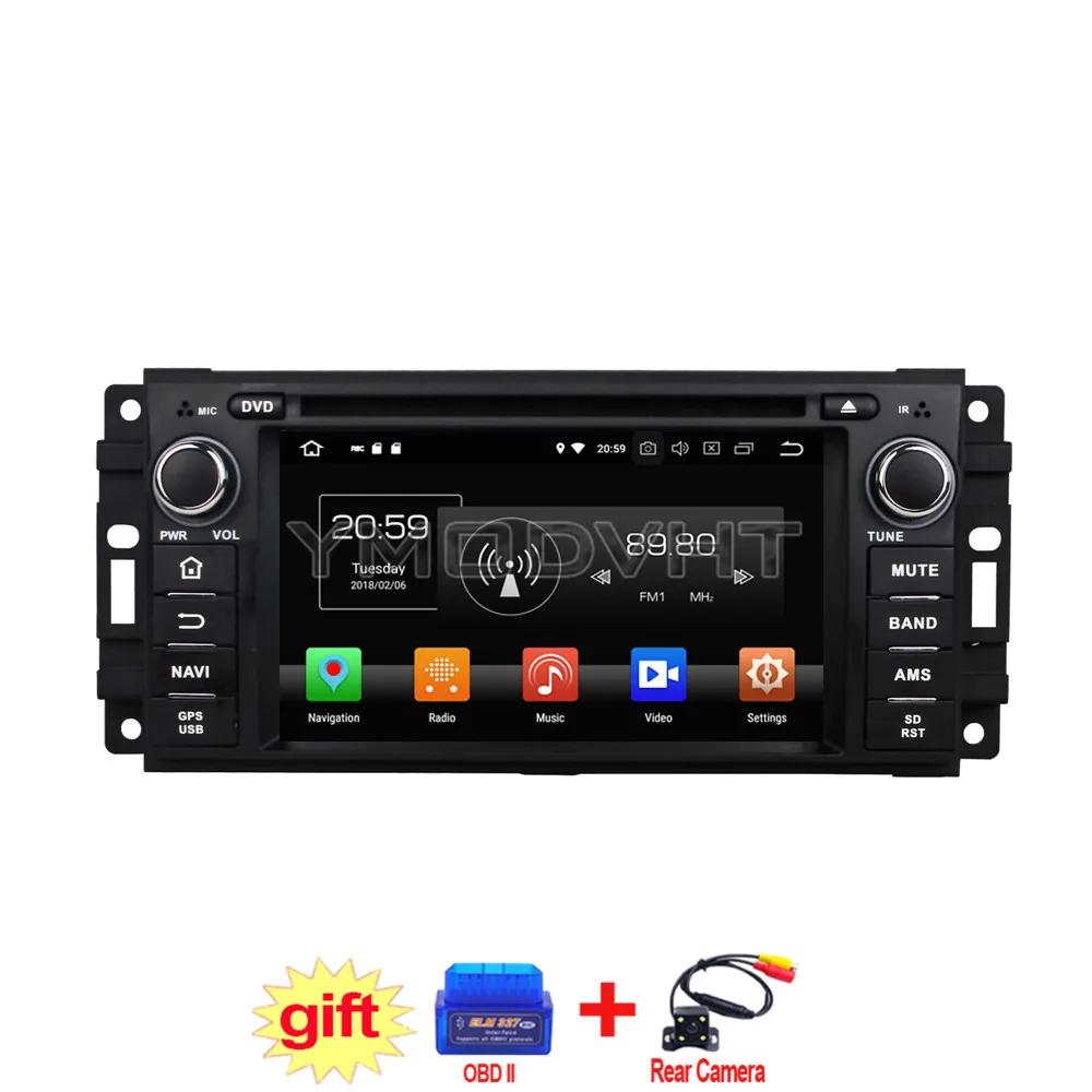 Excellent YMODVHT 7inch Android 8.0 Octa Core 4GB Car DVD Radio For Chrysler/for JEEP Sebring/300C/Grand Cherokee/Compass/Wrangler/Journey 0