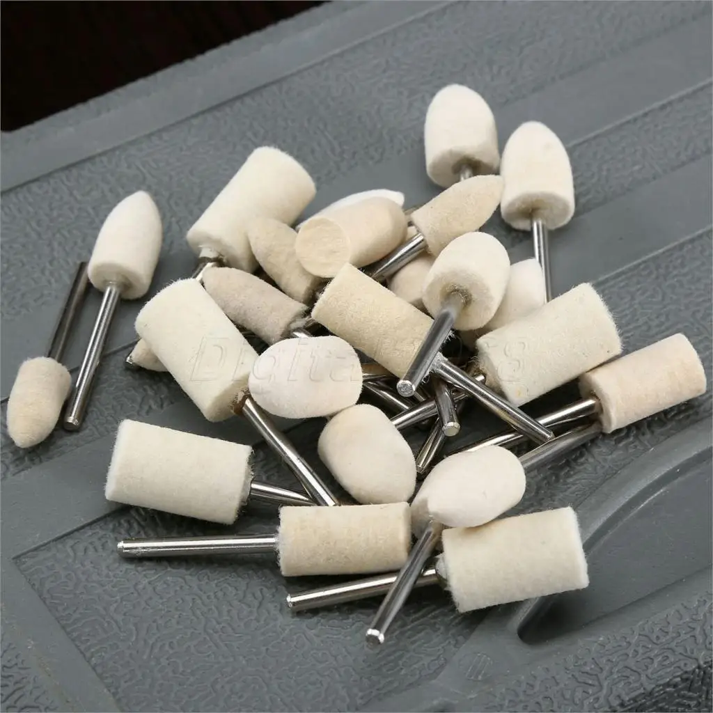25PCS Felt Polishing Wool Set Felt Buffing Pad Abrasive Grinding Bur