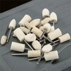 Kit de laine de polissage en feutre, 25 pièces, tampon de polissage en feutre, fraise de meulage Abrasive Dremel, accessoires rotatifs abrasifs 