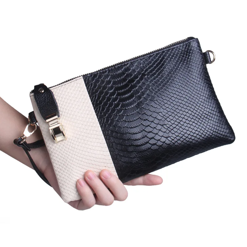 

Genuine Leather Women Clutch Bag Fashion Women Leather Handbags Shoulder Messenger Bags for women with Crocodile Pattern QB82