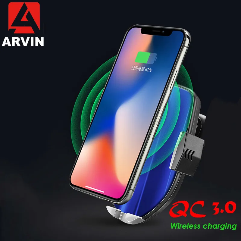 Wirless Charger Car Phone Holder For iPhone X XR Sangsung S7 S8 Intelligent Infrared Sensor Fast Wirless Charging Bracket Mount