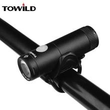 TOWILD Usb Rechargeable Bike Light Front Handlebar Cycling Led Light Battery Flashlight Torch Headlight Bicycle Accessories led flashlight usb bike light lantern bicycle lights front headlight with battery lamp cycling mtb torches bike accessories
