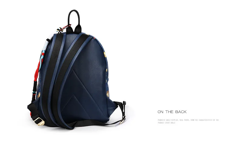 Girls Star Sky Space Planet Printing PU Backpack Women Big Shoulder BackPacks Dark Blue Faux Leather School bag for Teenagers (11)