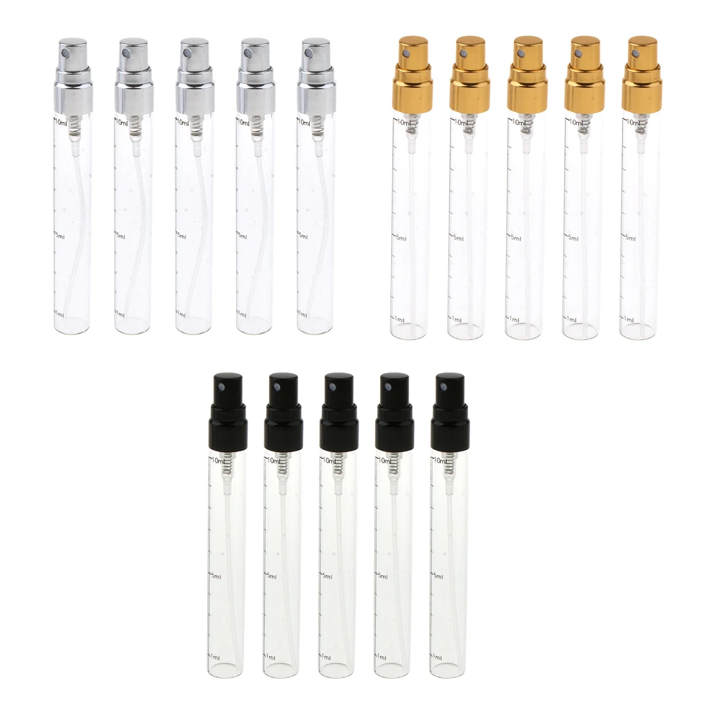 15pcs 10ml Empty Refillable Glass Spray Perfume Bottles Containers