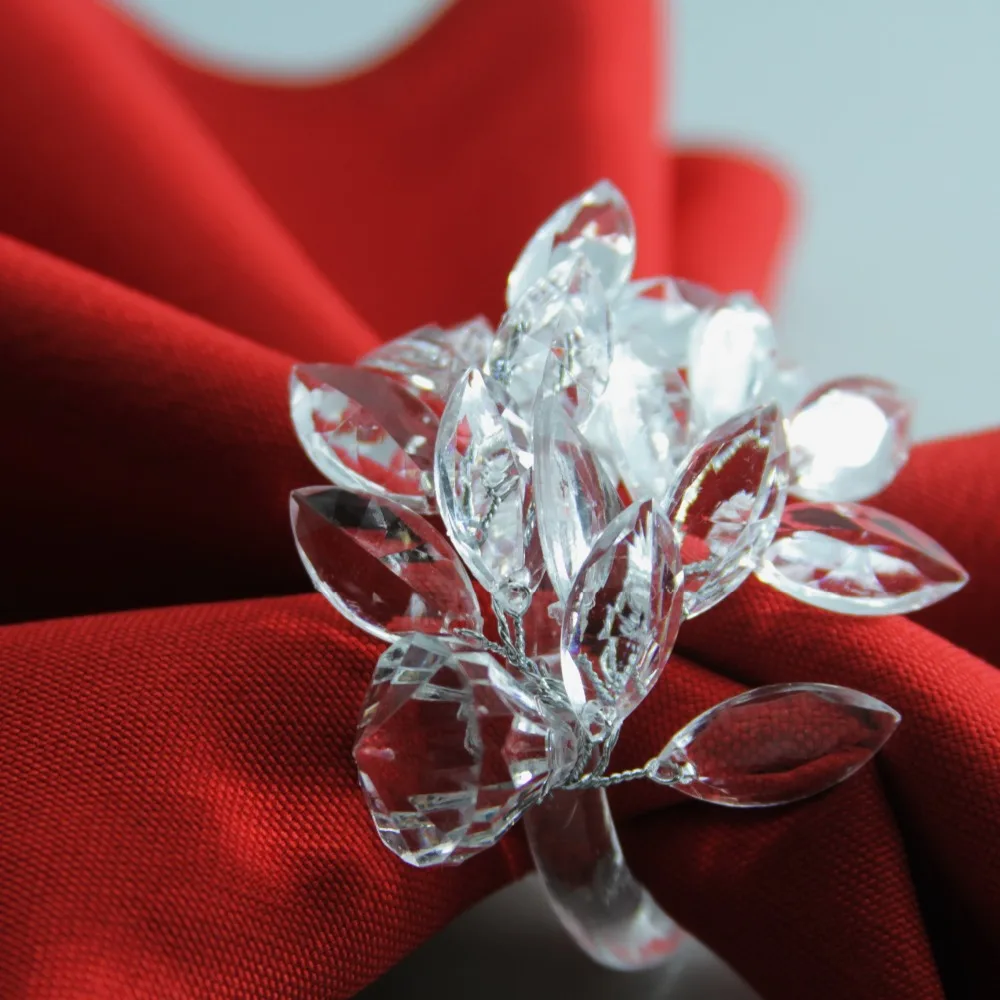 Акриловое кольцо-цветок для салфетки украшение салфетница для свадьбы 12 шт qn19052202