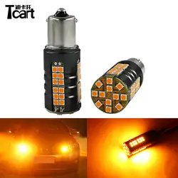 Tcart автомобиля светодиодный Canbus 7440 3030 60SMD T20 PY21W P21W Желтый янтарь светодиодный лампы для указатели поворота