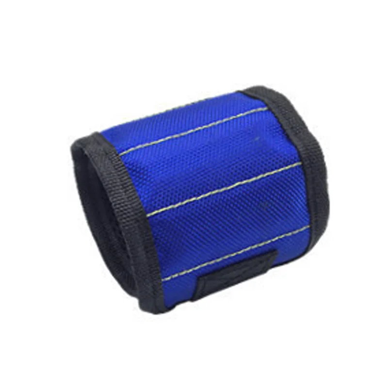Магнитный браслет, Портативная сумка для инструментов с 3 магнитами, электрик, ремень для запястья, шурупы, гвозди, сверла, браслет для ремонта, инструмент - Цвет: blue