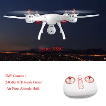 RC Drone Syma X8SC Kamera 2MP 2.4 GHz 4CH 6-axis RTF Modus Gyro Air Tekan Ketinggian Terus Tanpa Kepala, Satu Kunci Mengambil Off helikopter