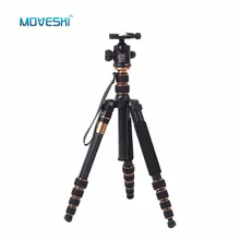 Moveski Q666C Professional Compact Carbon Tripod monopod with Ballhead Quick Release Portable Traveling Tripod for DSLR Camera