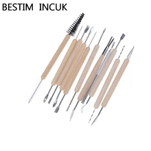 BESTIM INCUK 11 шт. Мультифункциональный деревянный с металлической ручкой воск Керамика Глина Скульптура Резьба Моделирование провода инструмент текстуры Fimo DIY ремесло