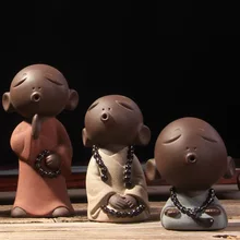 Аутентичные Исин фиолетовый глина маленький монах Чай домашнего любимца винный шкаф Винтаж Украшение Craft Чай церемонии Интимные аксессуары отправлен друг