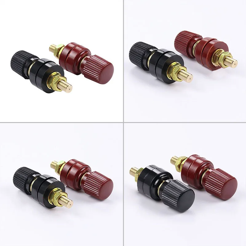 Pince de connecteur de borne de batterie de voiture, goujon en laiton, fil  de liaison, vis de filetage de poteau, borne d'alimentation, M8, 2 pièces -  AliExpress