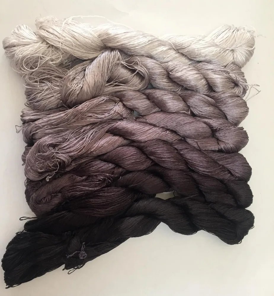 

7 skeins Chinese natural mulberry silk embroidery threads floss 440m per skein #14 440m per skein