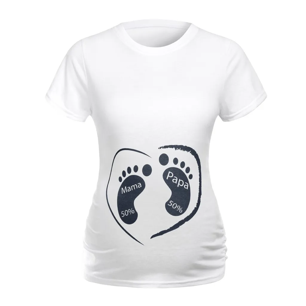 Женская Футболка для беременных с короткими рукавами и принтом из мультфильма; Футболка для беременных; Одежда для беременных