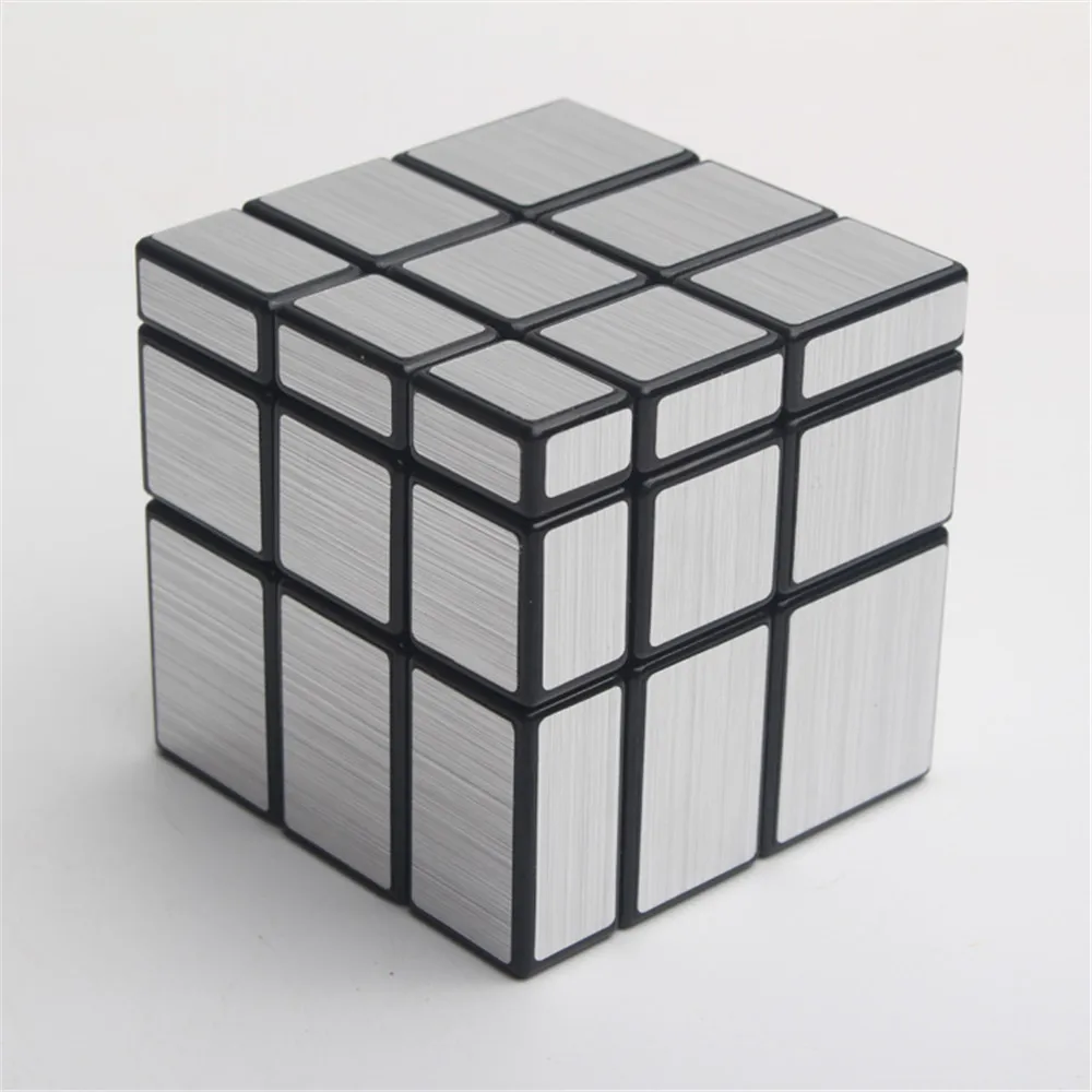 Профессиональный серебряные золотые наклейки три зеркало S Скорость Magic Cube