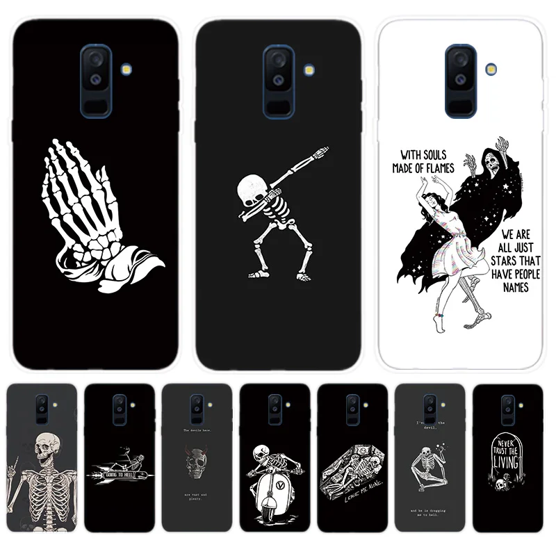 

Satanic Skull Silicone Soft Phone Case For Samsung Galaxy A6 A8 Plus A5 7 A9 2018 Star Note 8 9 A6S A8S A9S Cover Coque