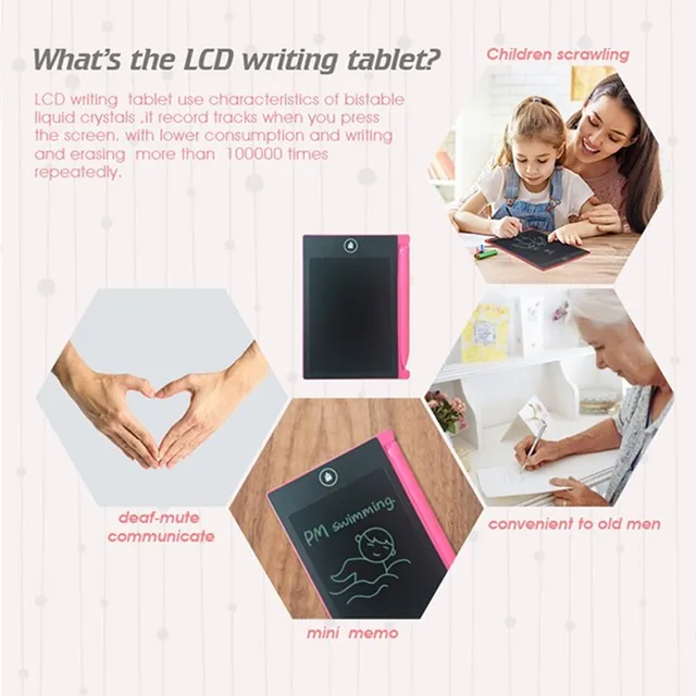 Drawing Toys 4.4″ LCD Writing Tablet Erase Drawing Tablet Electronic Paperless Handwriting Pad Kids Writing Board Children Gifts