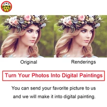 Индивидуальные фотографии на заказ diy Цифровая живопись маслом по номерам, настроить Свадебные семейные фотографии домашних животных раскраска номера в качестве подарка другу