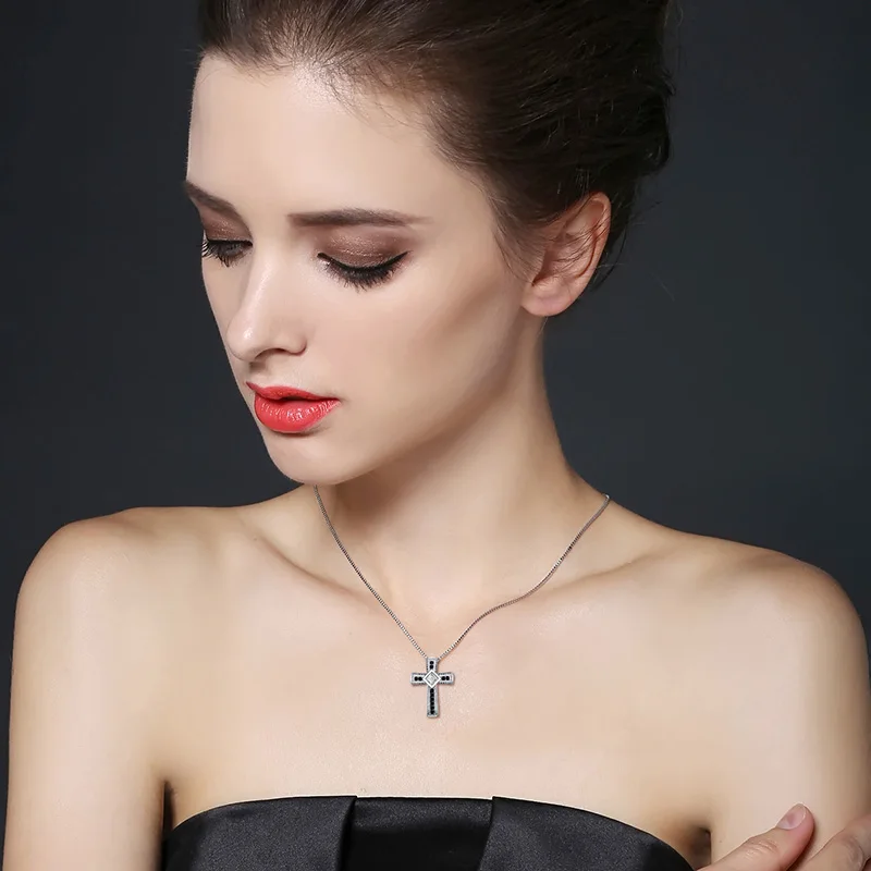 Silver Color Fashion Jewelry Classic Cross Necklace Pendants P106