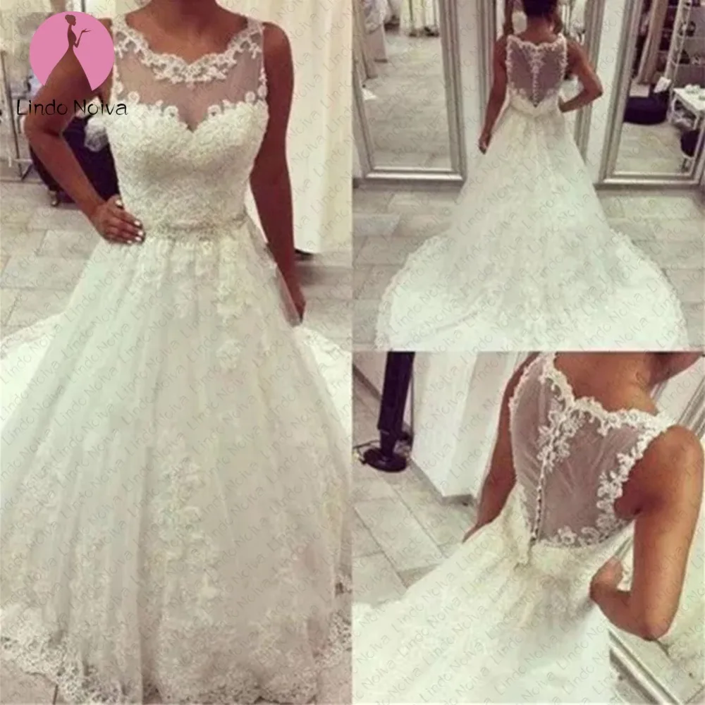 Vestidos De Novia 2019 простое ТРАПЕЦИЕВИДНОЕ свадебное платье с глубоким декольте