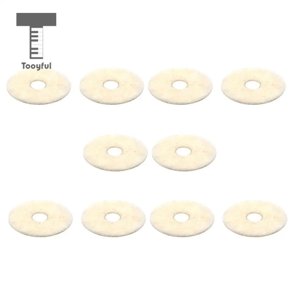 10pcs Safety Felt Guitar  Strap Block Lock Saver Washer for Acoustic Electric Guitar Bass Parts Accessories Light Yellow