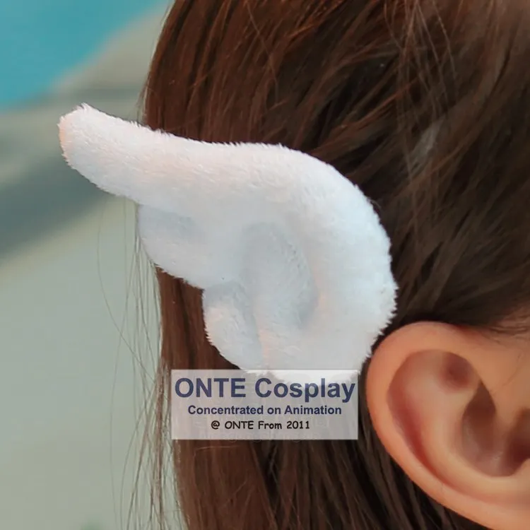 

1 Pair Japanese Anime Fashion Cosplay Beautiful Lovely Lady Angel Wing White Hair Accessory Fury Hairpin Headwear
