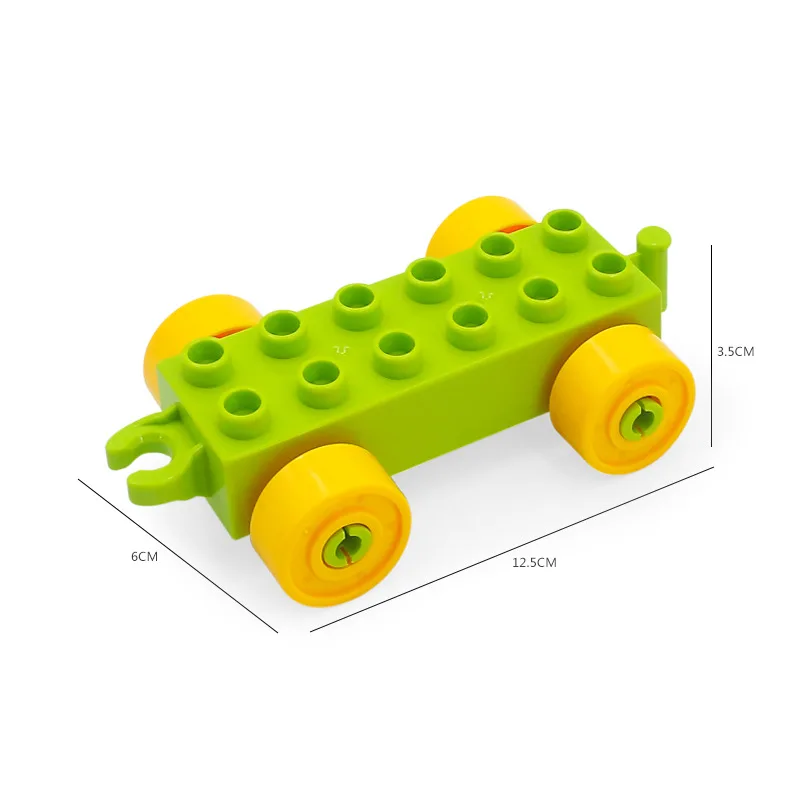 DIY большой размер Железнодорожный крест поезд трек строительные блоки Совместимость Duploe классический автомобиль аксессуары наборы кирпичи части игрушки для детей - Цвет: 1Pcs Block - 12
