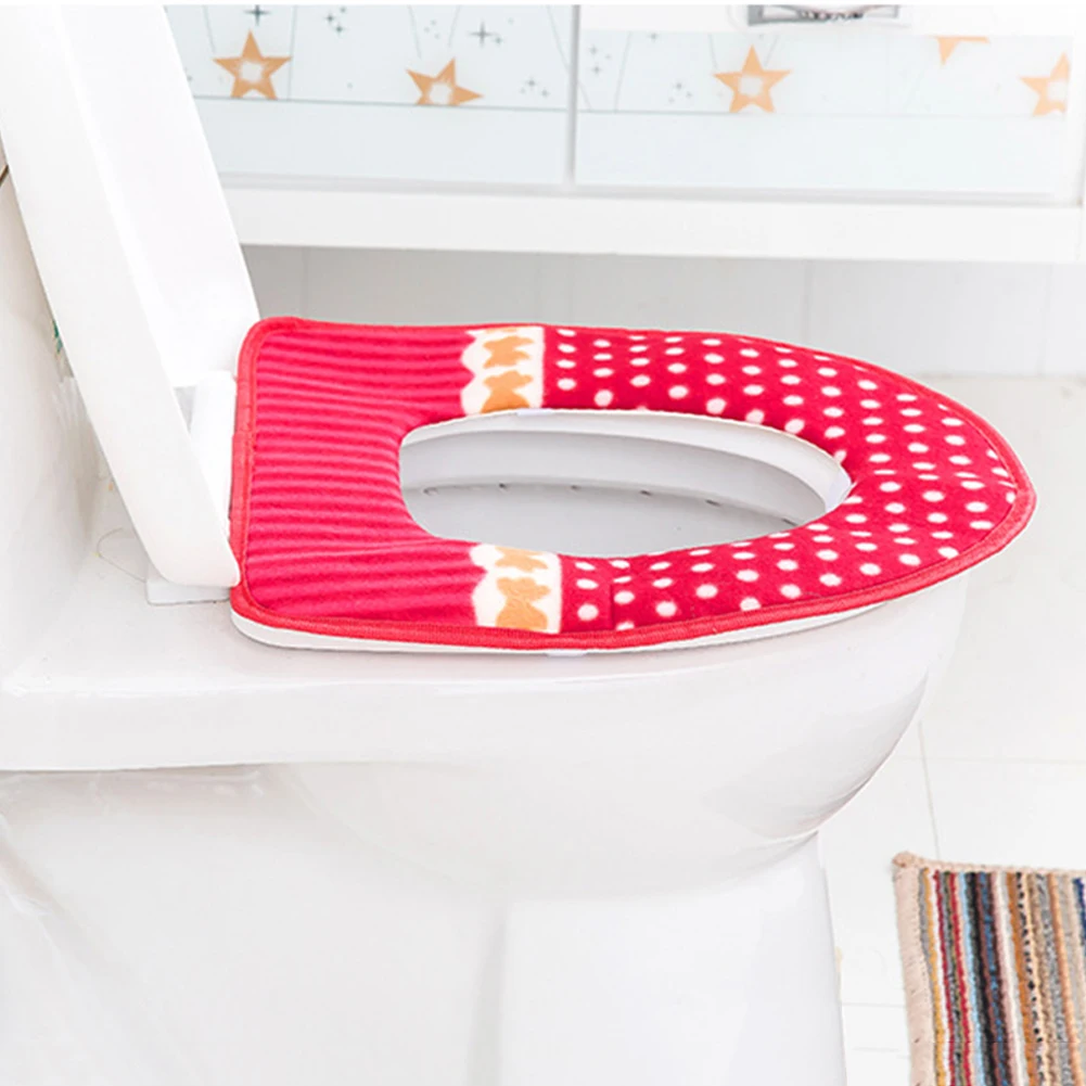 

Kid/Adult Toilet Filling Seat Cover Soft Pad Bathroom Warm Comfortable Cushion Toilet Mat Warmer Toilet Cover random color