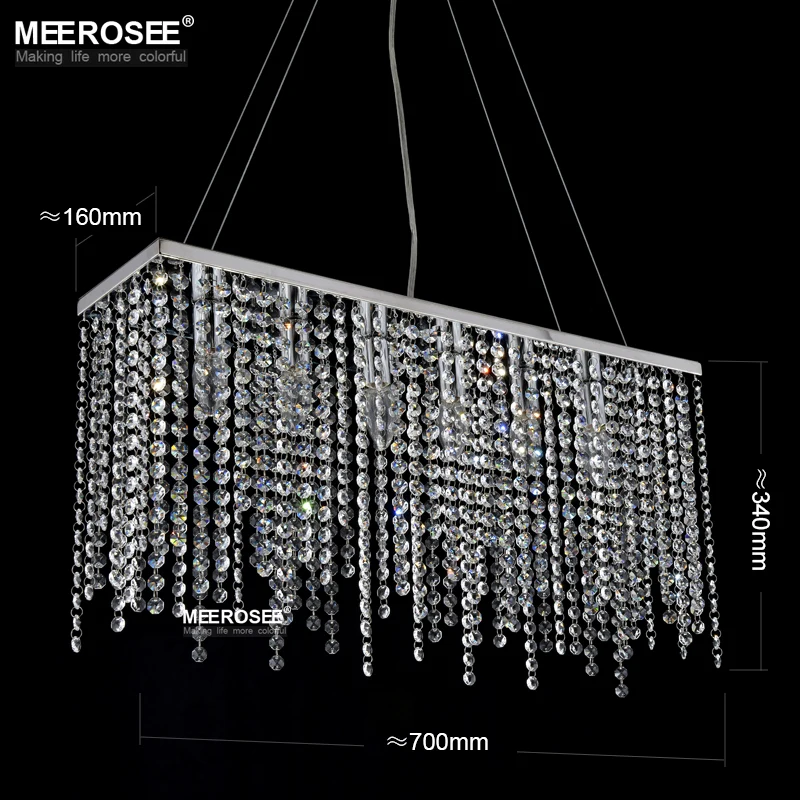 Хрустальный подвесной светильник прямоугольный хрустальный для ресторана