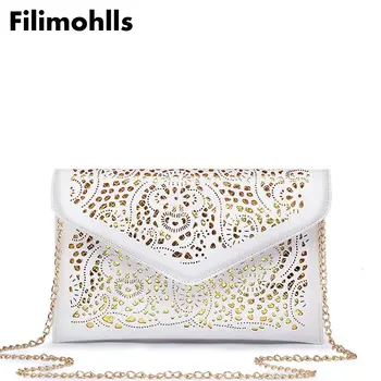 

CrossBody Hollow Out Messenger Shoulder Bag WOMEN Envelope Bag Lady Clutches Purse with Chain Bolsos Bolsas Sac A Main F-191