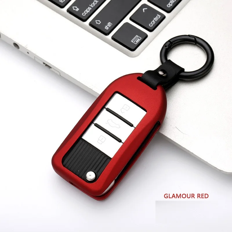 Высококачественный чехол для ключей из цинкового сплава для Roewe RX5 года для MG ZS, чехол для ключей, складной ключ для стайлинга автомобилей - Название цвета: Красный