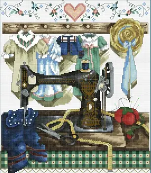 

4CT 3 *38 sewing machine Counted Cross Stitch 14CT Cross Stitch Sets Wholesale cartoon Cross-stitch Kits Embroidery Needlework