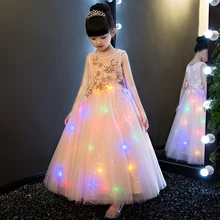 Новинка года; высококачественное роскошное детское кружевное платье принцессы ручной работы с цветами для девочек красивое длинное платье для дня рождения, свадьбы, вечеринки