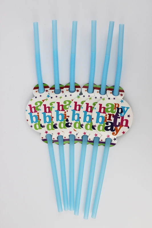 Wholesale 24pcs/lot Party Straws Supplies Kids Girls Boys Birthday
