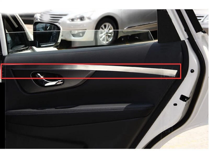 

4pcs steel Chrome inner door sill sticker cover trim for nissan Rogue x-trail 2014 2015