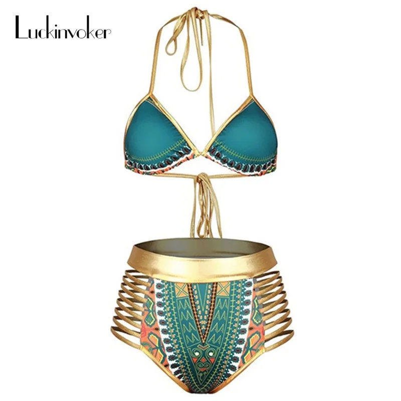 Brazilian Bikini Set S-XXXL Retro High Waist Bikinis Women Swimwear Sexy Biquinis Plus Size Swimsuit Female Sexy African Bikini