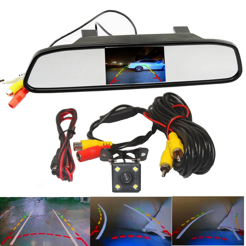 

Parking Monitor HD Video Auto , LED Night Vision Reversing CCD Car Rear View Camera With 4.3 inch Car Rearview Mirror Monitor