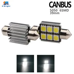 8 шт 39 мм C5W C10W Canbus Нет ошибки гирлянда 6 led 5050 SMD автомобилей свет номерного знака подсветка для автомобильного номера интерьер купола лампы