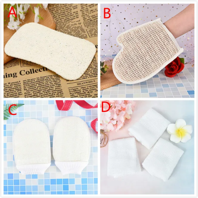 

1Pcs Exfoliating Loofah Sponge Pads Natural Bath Exfoliator Loofah Sponge Scrubber Body Glove